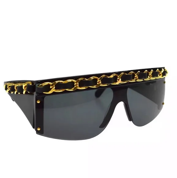 Chanel vintage sunglasses gold chain Lady Gaga - Picture 2 of 3